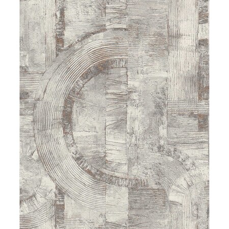 Manhattan Comfort Lambersart Abe Light Grey Geo 33 ft L X 209 in W Wallpaper BR4096-554779